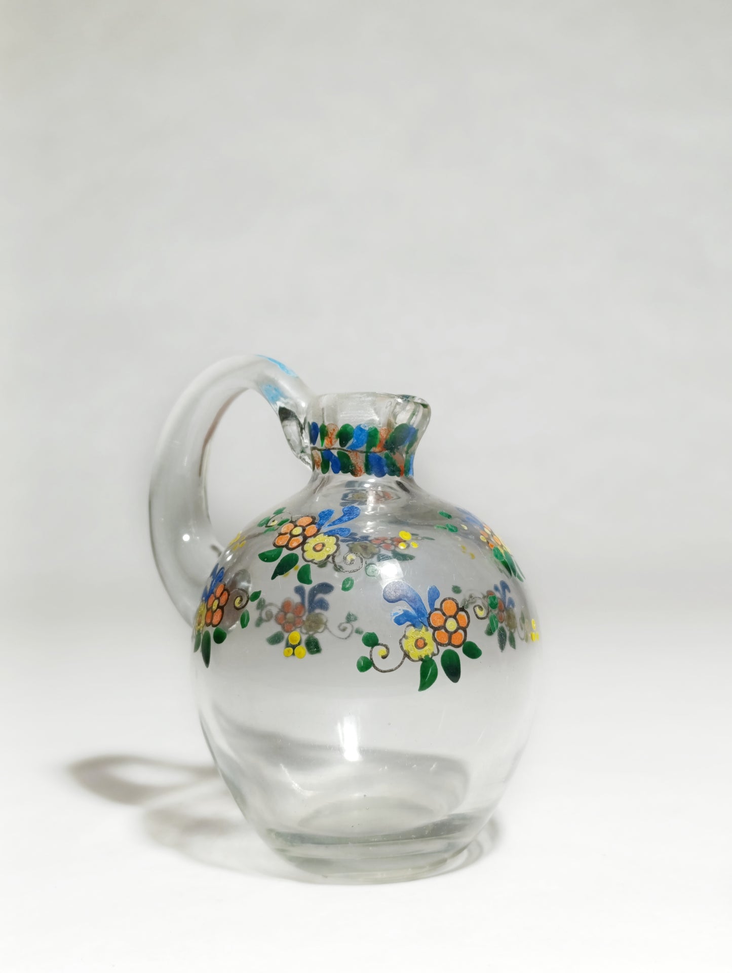 Perfumero de Cristal con Flores Pintadas a Mano