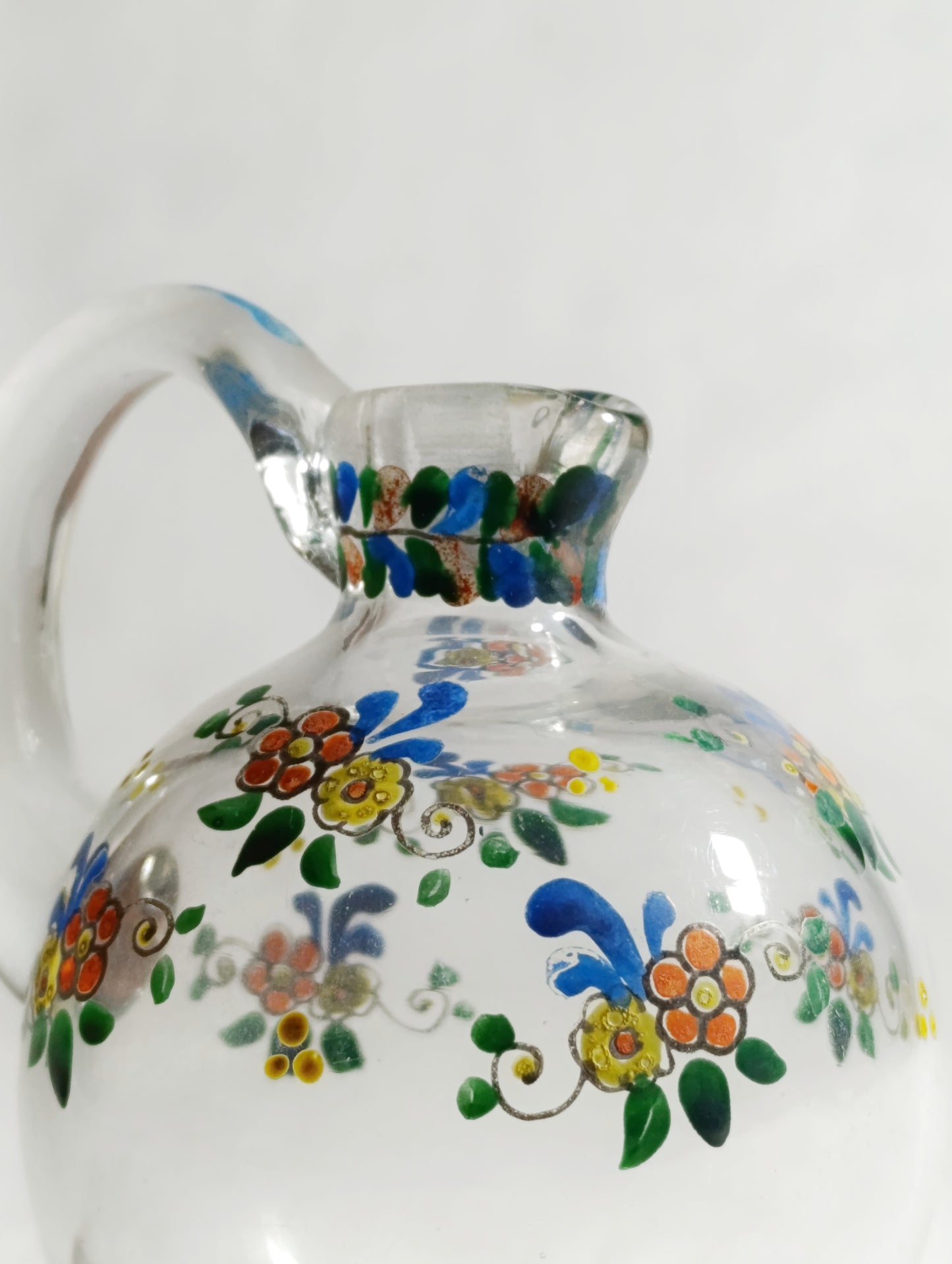 Perfumero de Cristal con Flores Pintadas a Mano