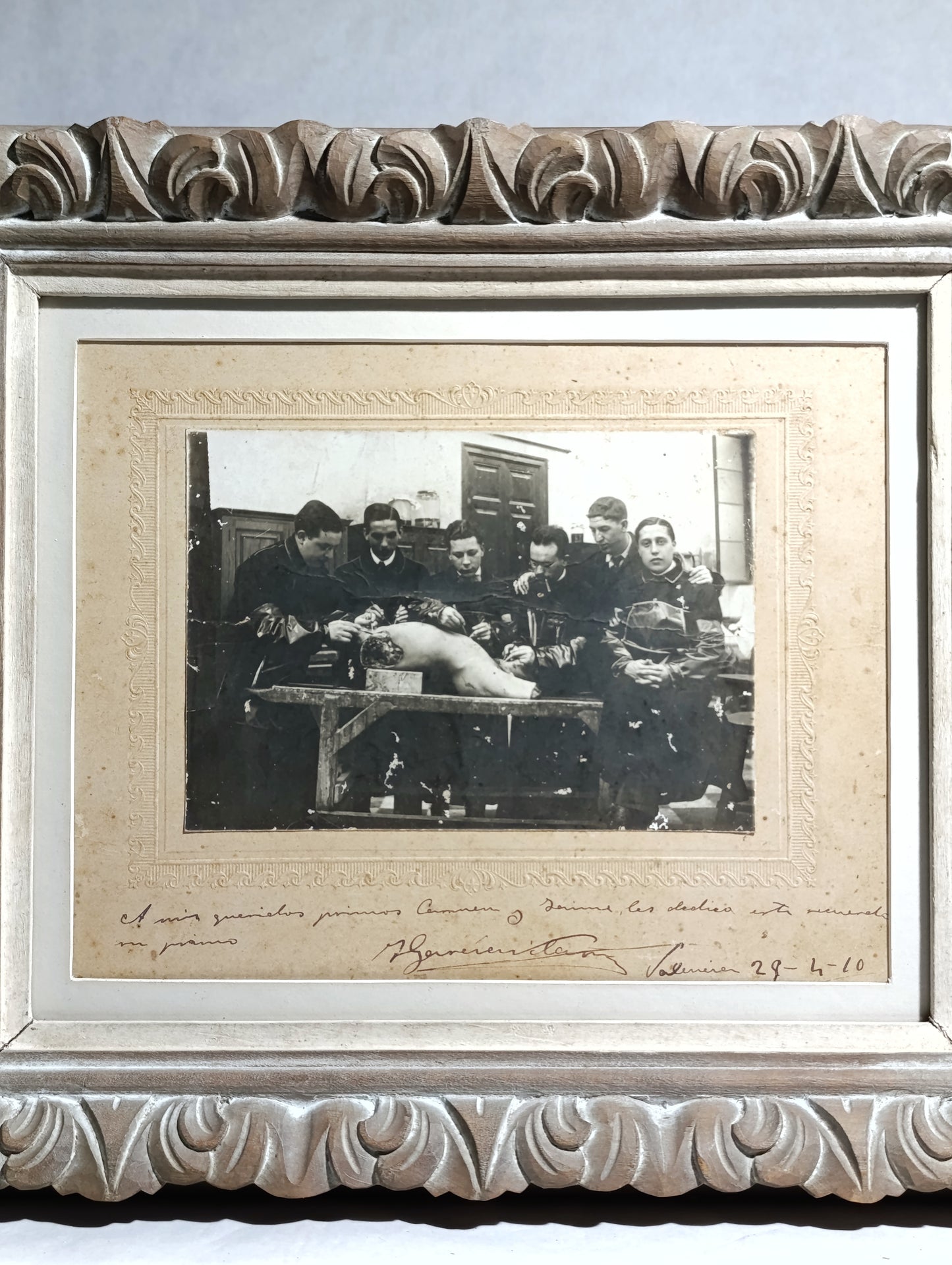 Rarísima fotografía histórica de Autopsia Universitaria en Valencia (1910) | Enmarcada