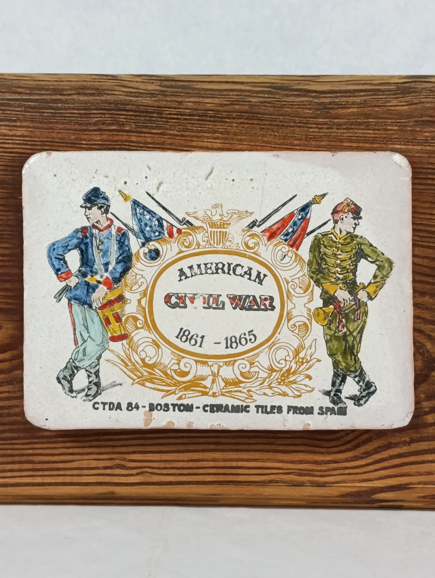 Cuadro Decorativo con Azulejo de Cerámica de la Guerra Civil Americana