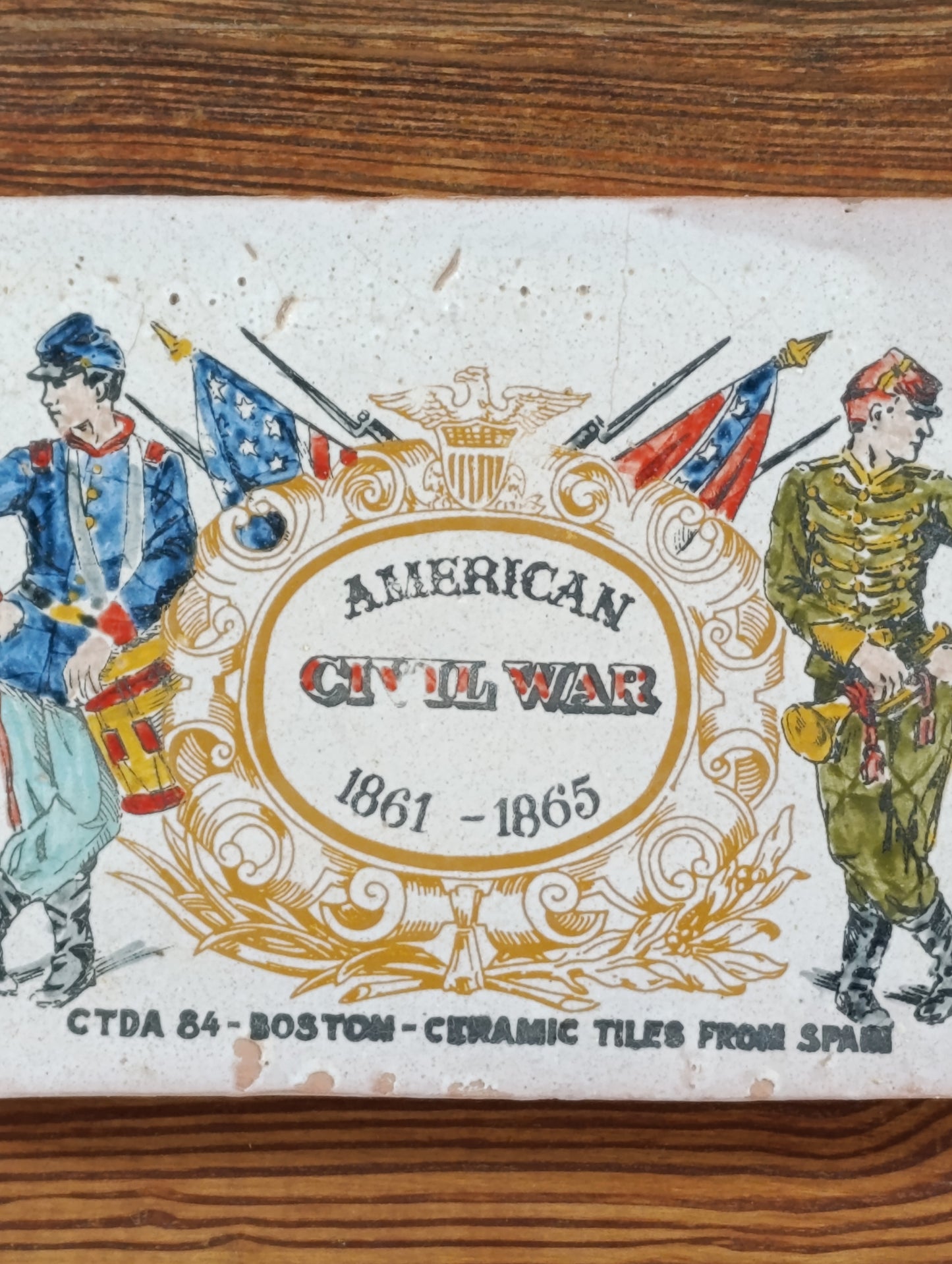 Cuadro Decorativo con Azulejo de Cerámica de la Guerra Civil Americana