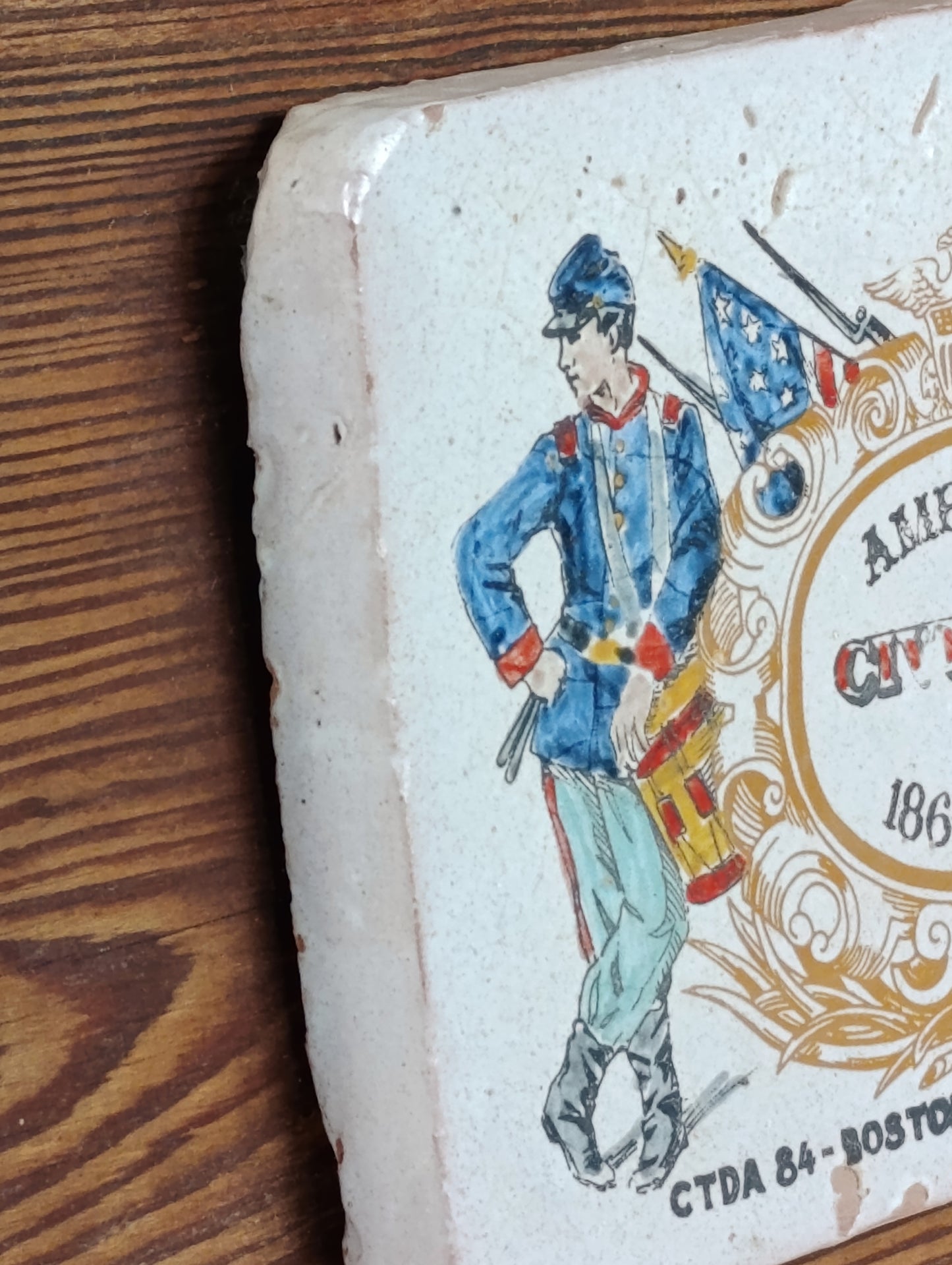 Cuadro Decorativo con Azulejo de Cerámica de la Guerra Civil Americana