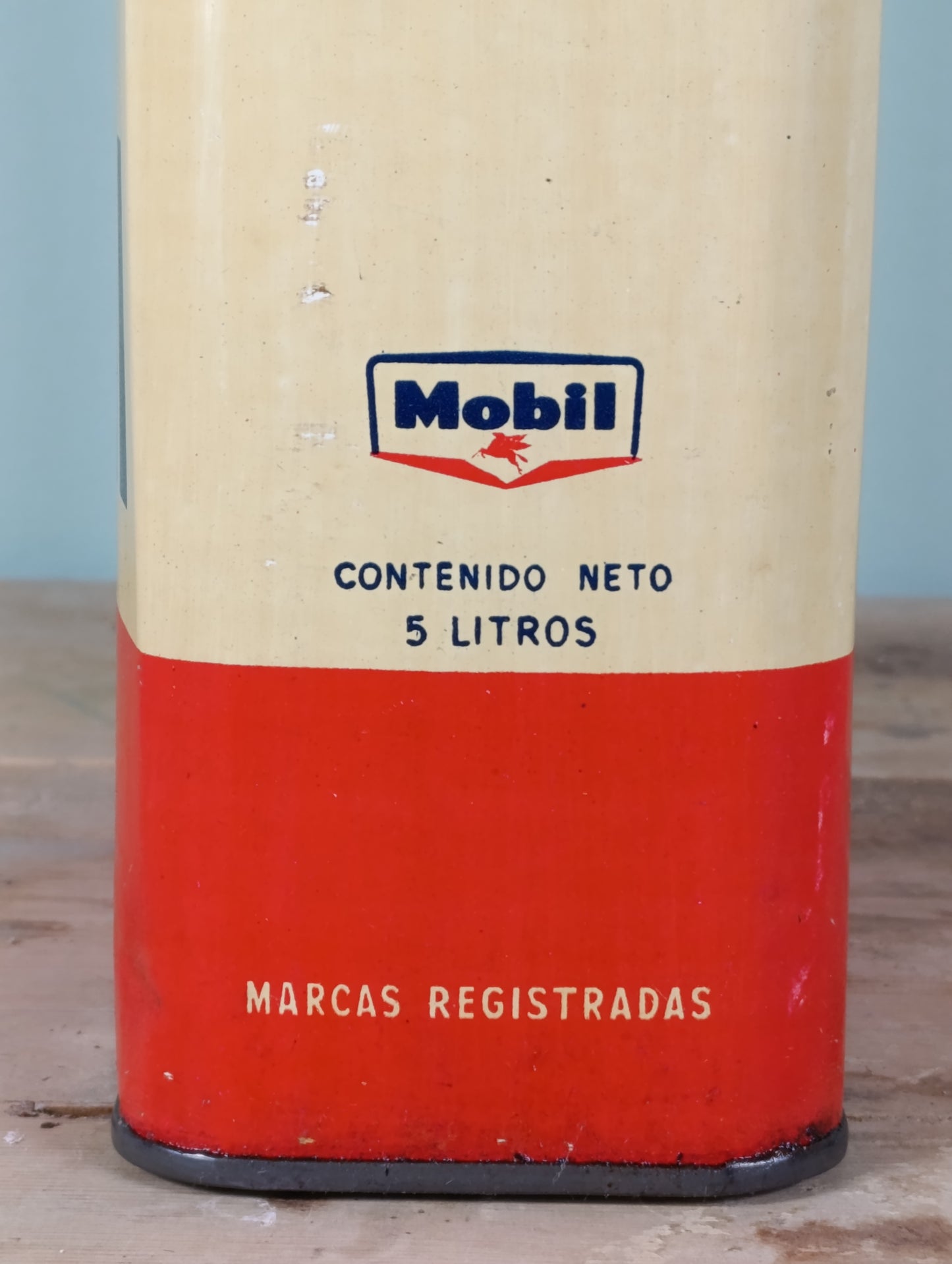 Lata Mobiloil de 5 Litros - Años 50/60