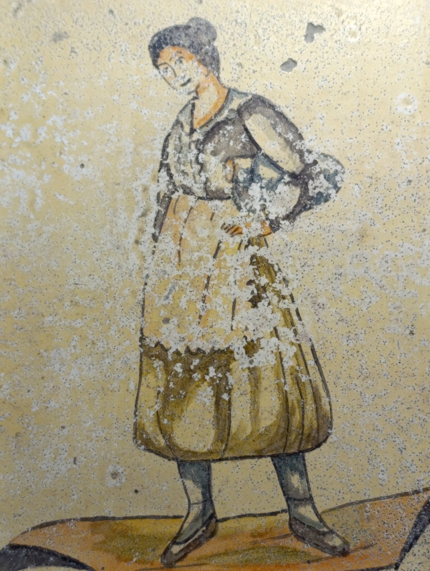 Baldosa Catalana Mujer Tradicional | S. XIX | Pintada a Mano