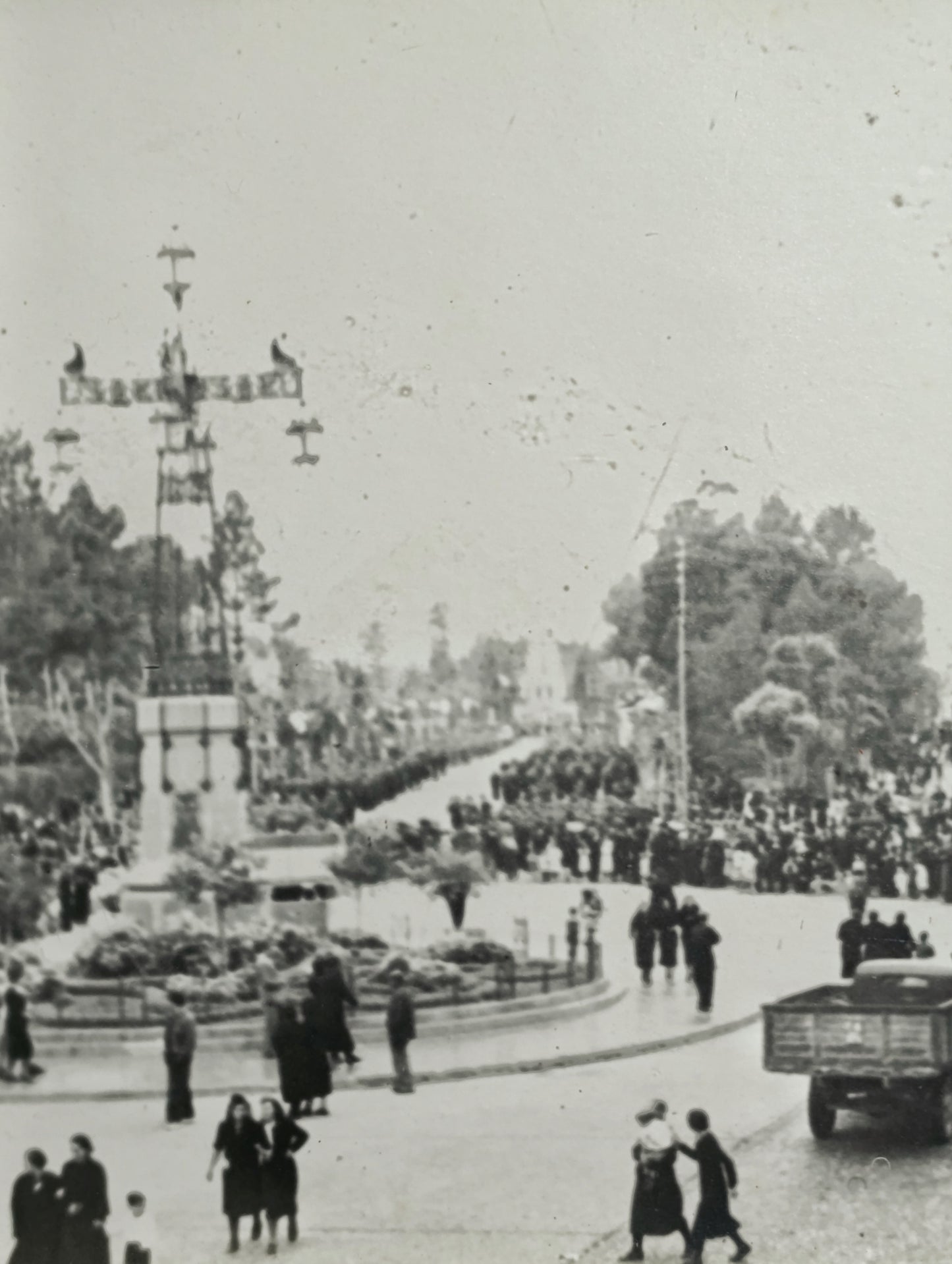 Fotografía Antiguo de la Rotonda la Farola en Castellón | Década de 1940-1950 con Marco Dorado
