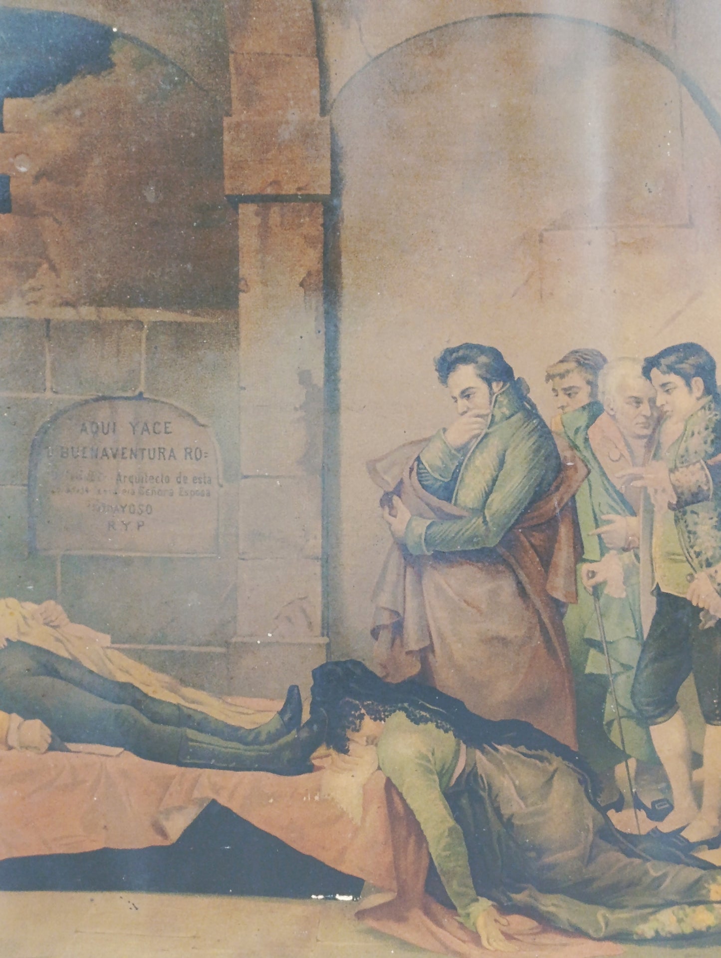 Cromografía Antigua Entierro de | Escena Histórica