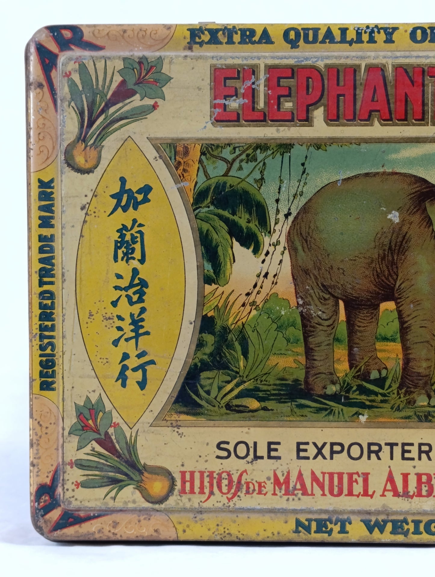 Caja de Lata de Azafrán "Elephant-Brand" | Exportación Española