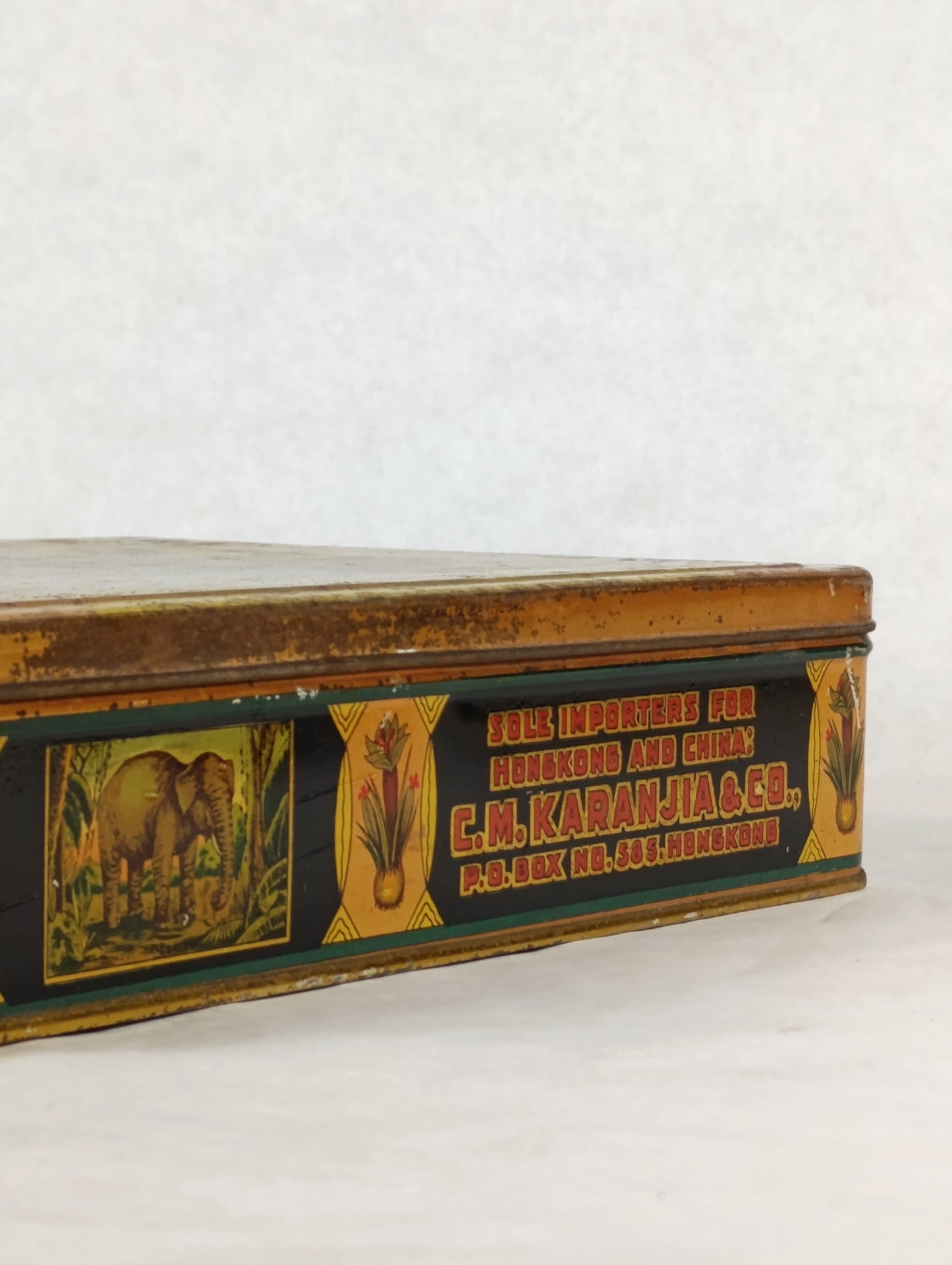 Caja de Lata de Azafrán "Elephant-Brand" | Exportación Española