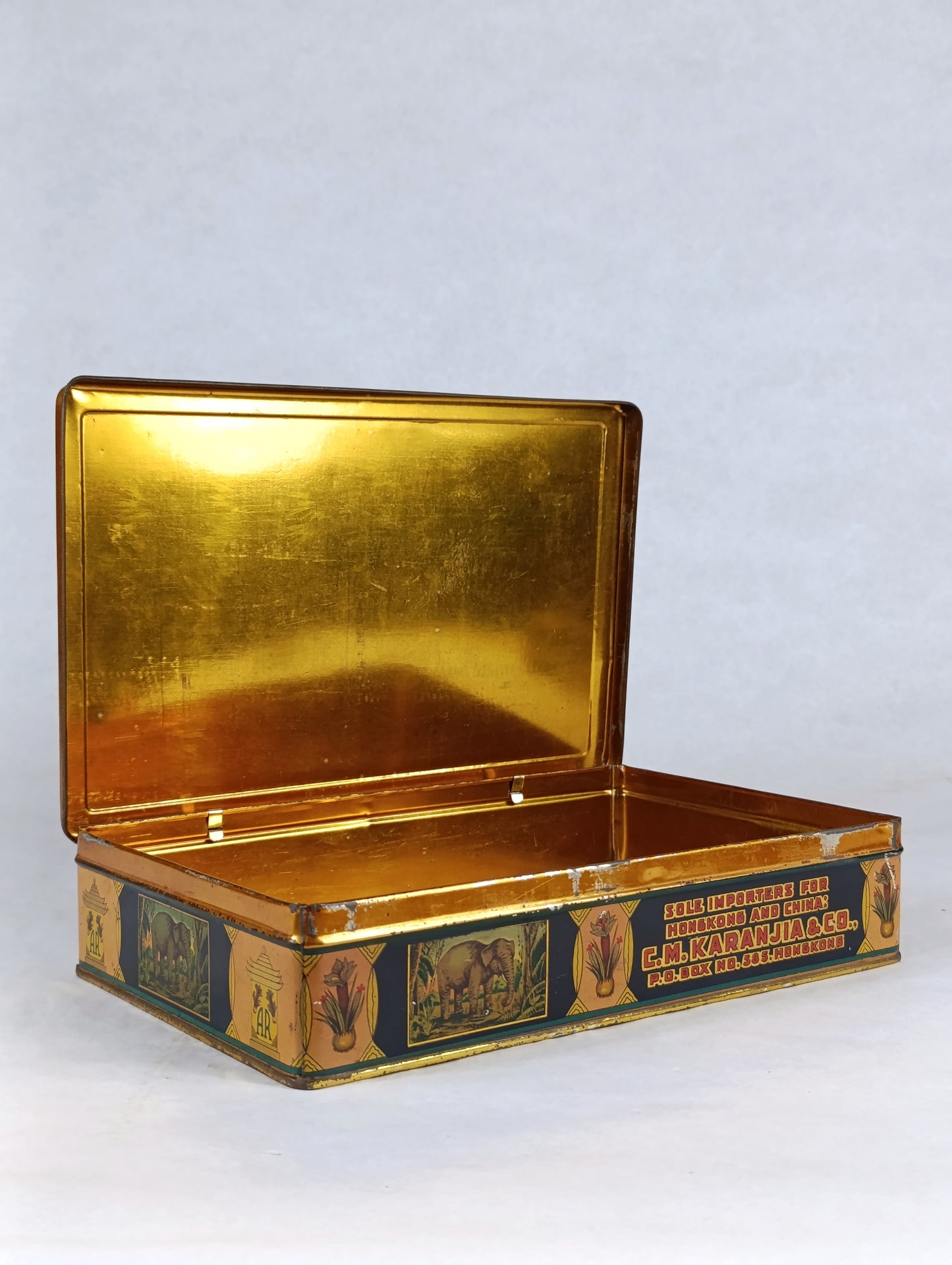 Caja de Lata de Azafrán "Elephant-Brand" | Exportación Española
