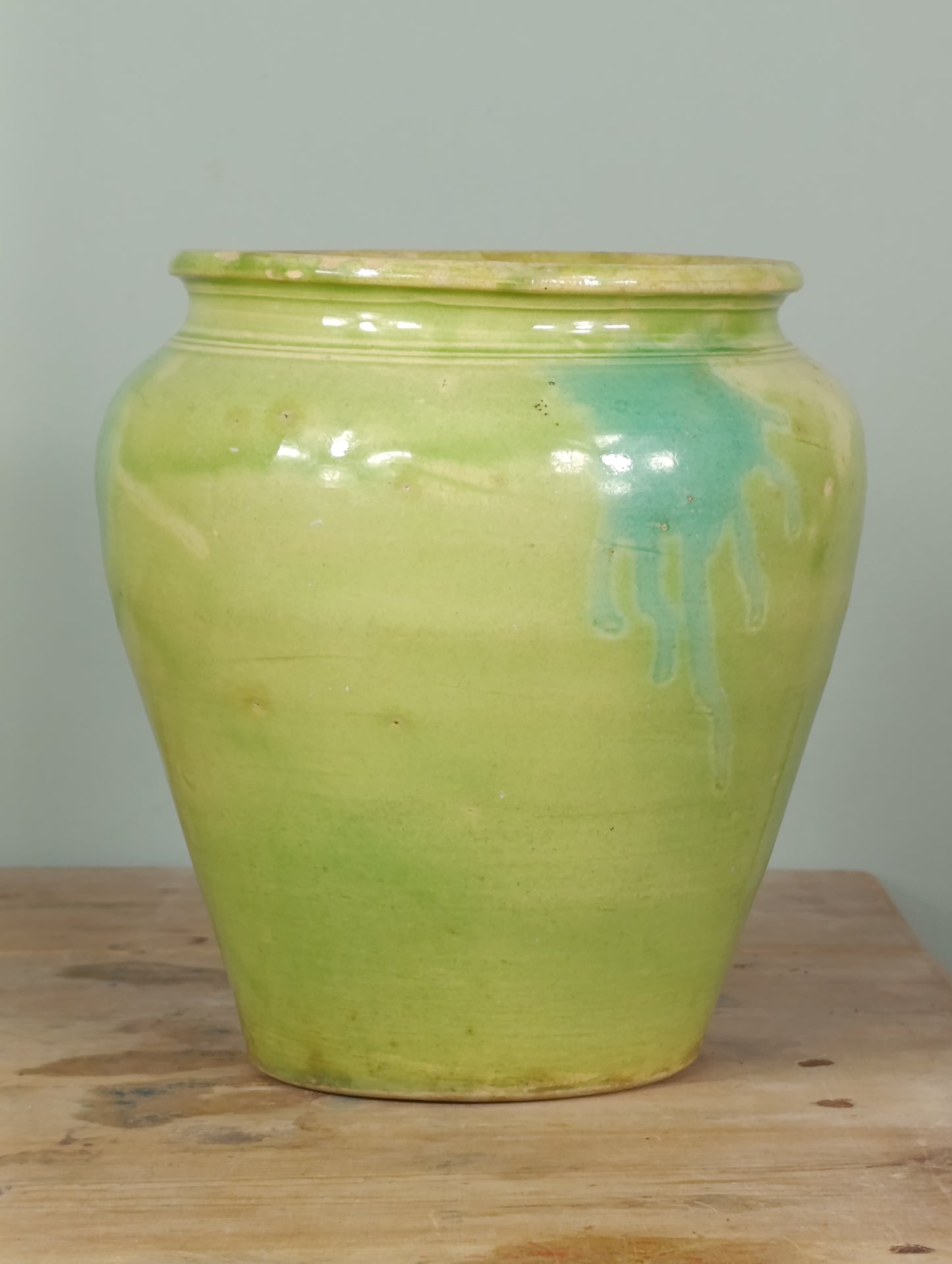 Orza de Barro Vidriado en Verde