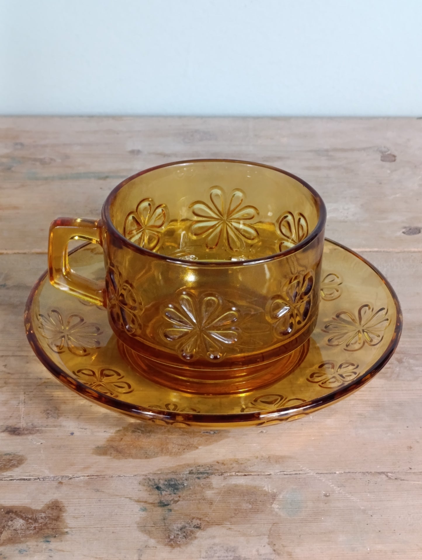 Pareja de tazas vintage | cristal francés marca Vereco