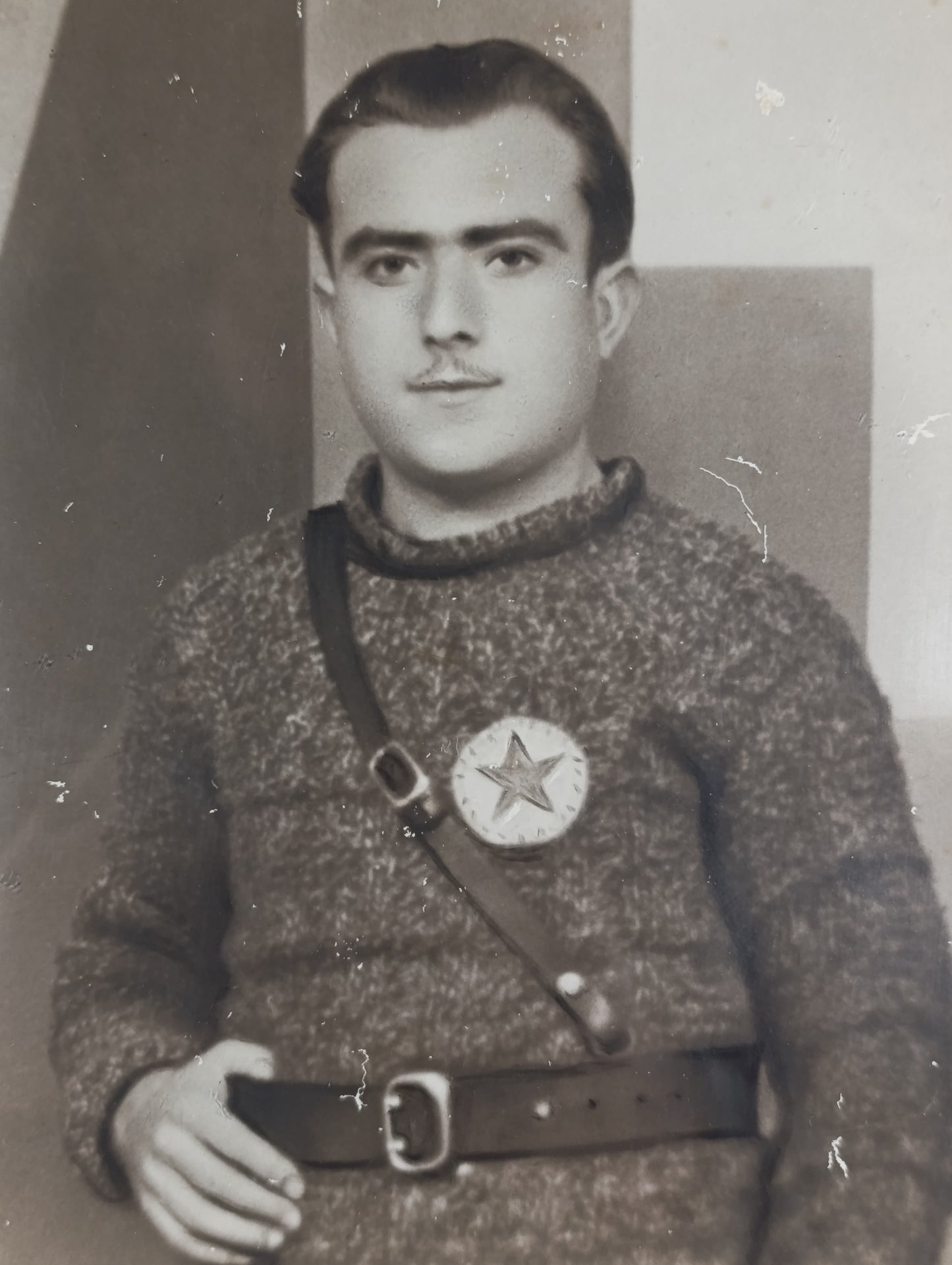 Retrato Militar Republicano J.S.U. en gran formato | Guerra Civil Española