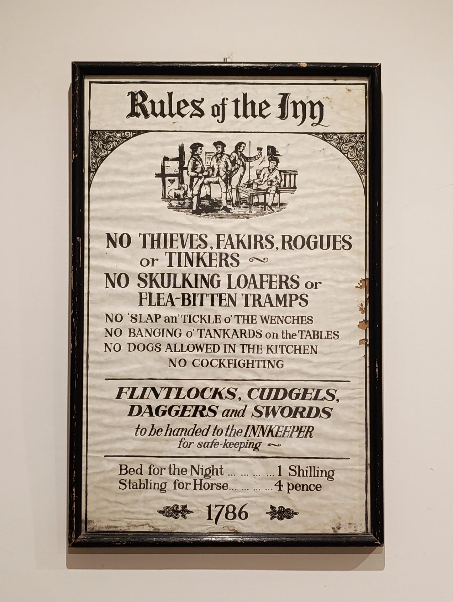 Antiguo cartel inglés tabernero