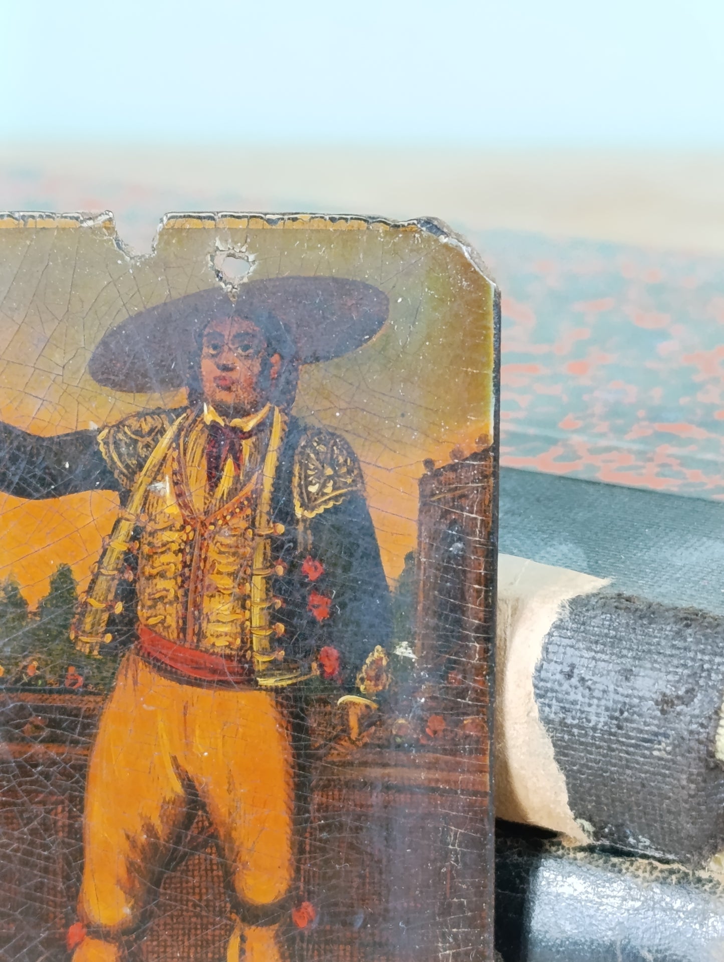 Óleo sobre tabla de un picador del siglo XIX | Estilo goyesco