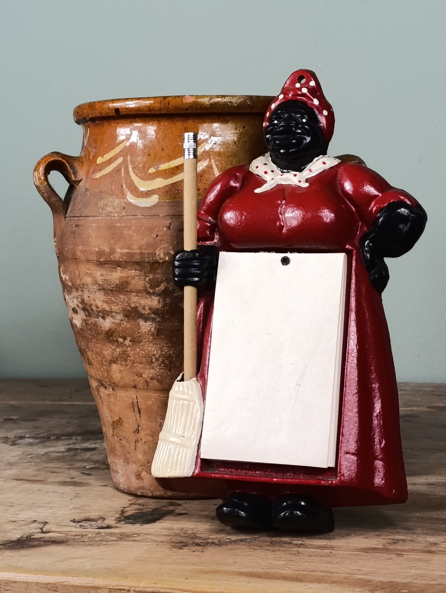 Porta Bloc de Notas TÍA JEMIMA MAMMY en Hierro Fundido | Vintage y Funcional