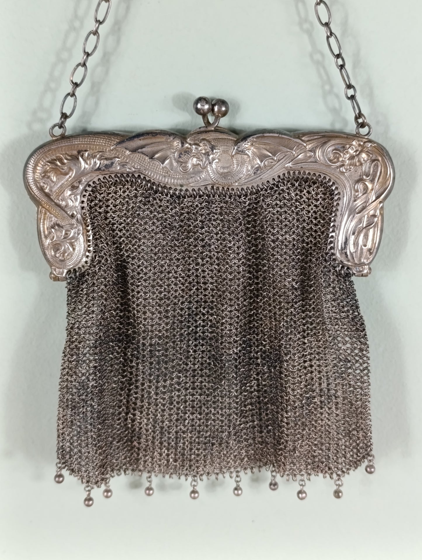 Bolso de plata maciza del siglo XIX