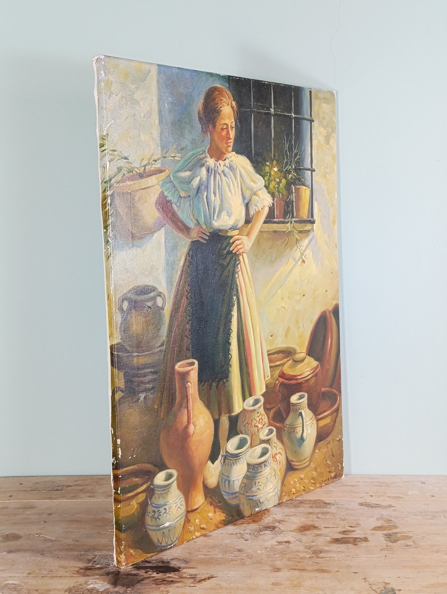 Óleo sobre Lienzo "Escena Valenciana"