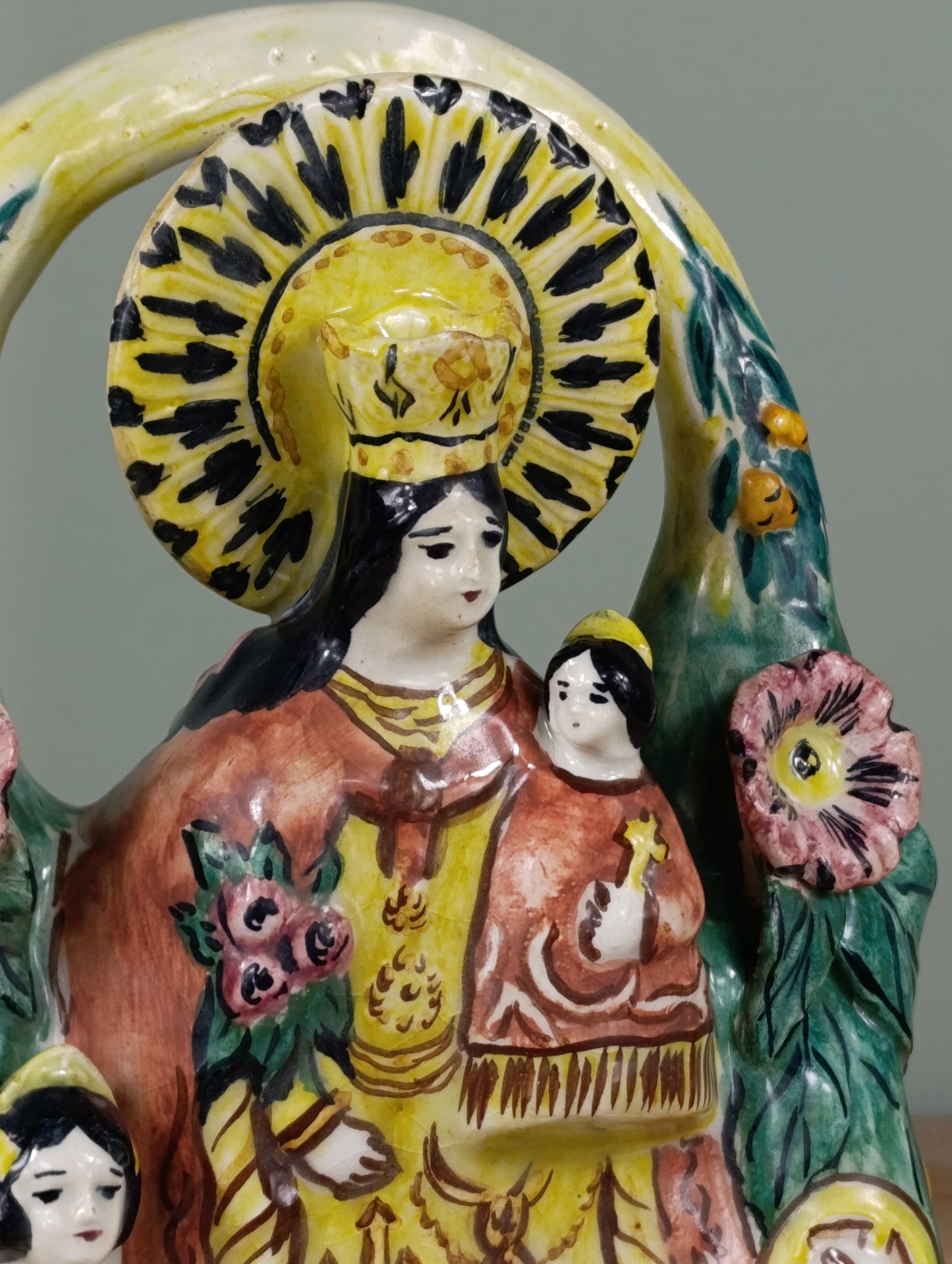 Antiguo Botijo de Cerámica de Manises | Mare de Déu, Patrona de Valencia
