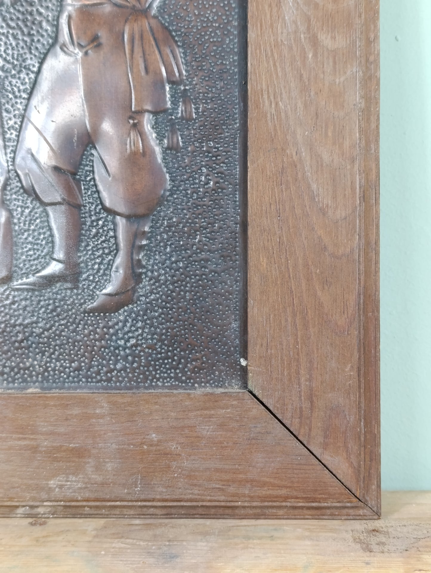 Cuadro de Cobre Repujado Figura Militar