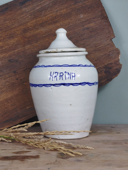 Tarro de cocina para harina | Cerámica de Manises, Valencia | Principios Siglo XX
