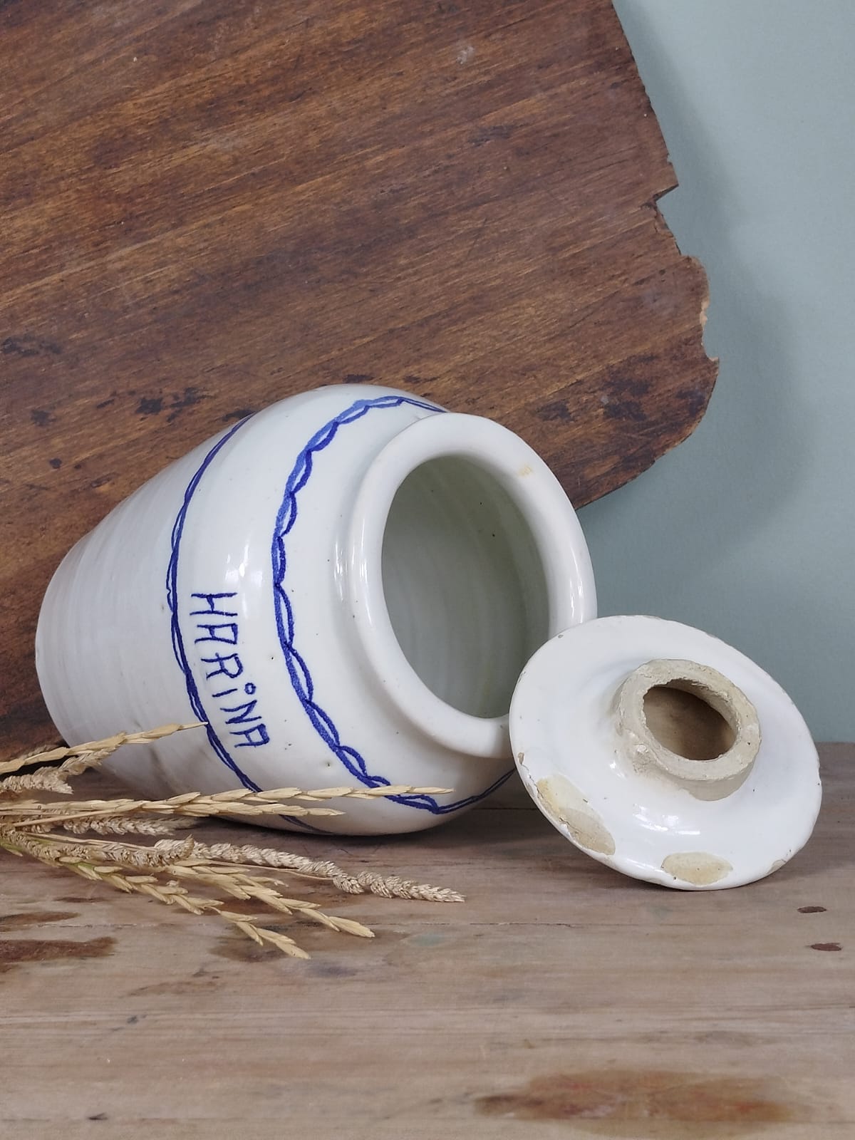 Tarro de cocina para harina | Cerámica de Manises, Valencia | Principios Siglo XX