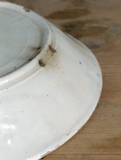 Plato de cerámica azul cobalto con escudo Segunda República (años 30)