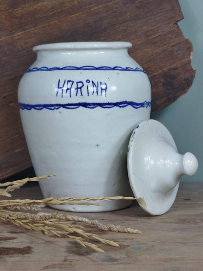 Tarro de cocina para harina | Cerámica de Manises, Valencia | Principios Siglo XX