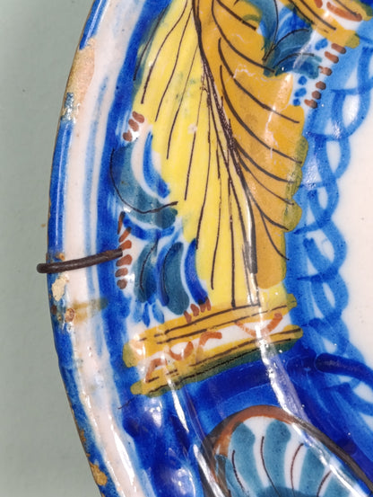 Plato de cerámica de Manises siglo XIX con motivo “Pardalot”