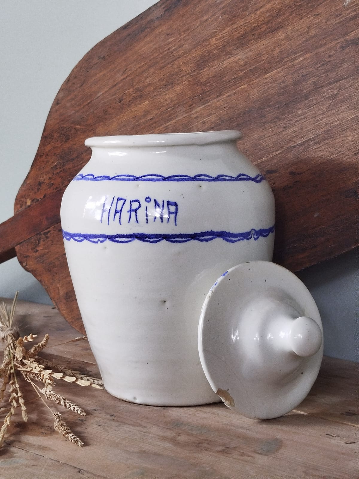 Tarro de cocina para harina | Cerámica de Manises, Valencia | Principios Siglo XX