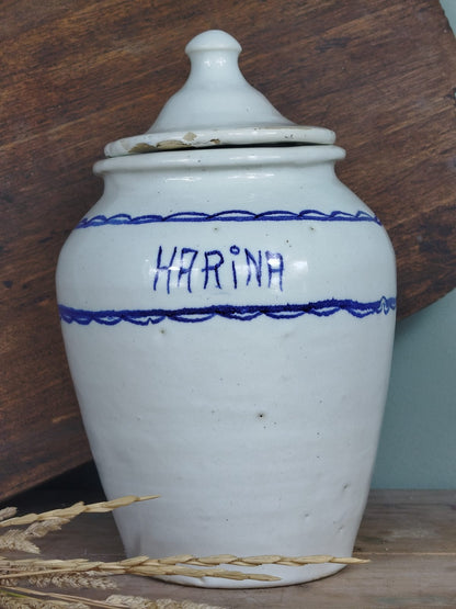 Tarro de cocina para harina | Cerámica de Manises, Valencia | Principios Siglo XX